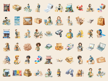 Small Business Watercolor Clipart