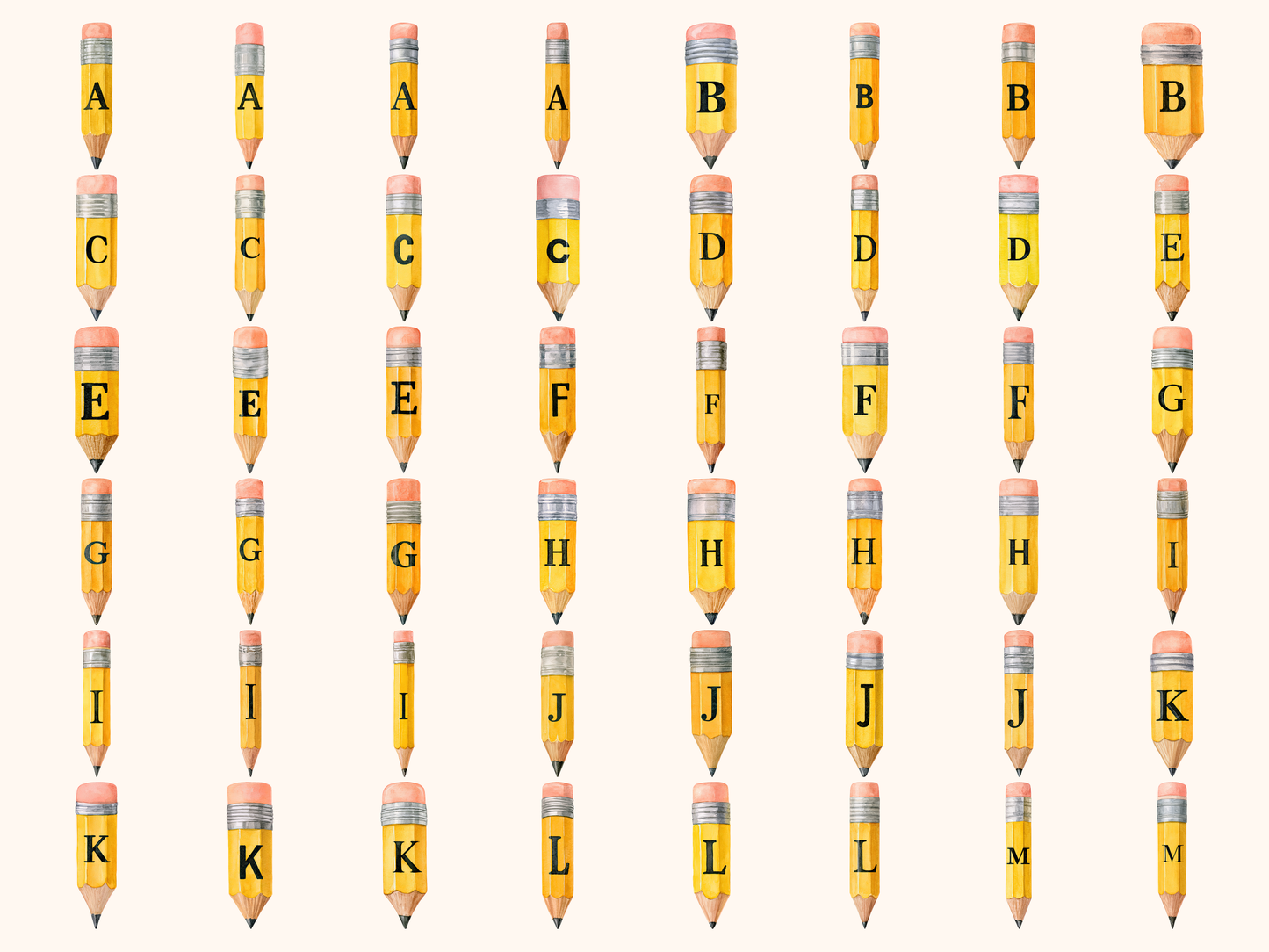 Pencils Alphabet & Numbers