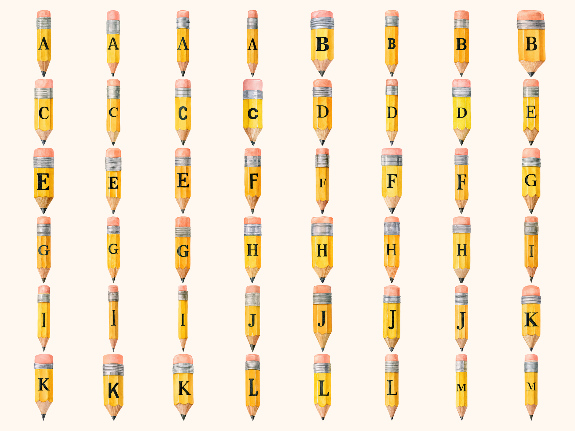 Pencils Alphabet & Numbers