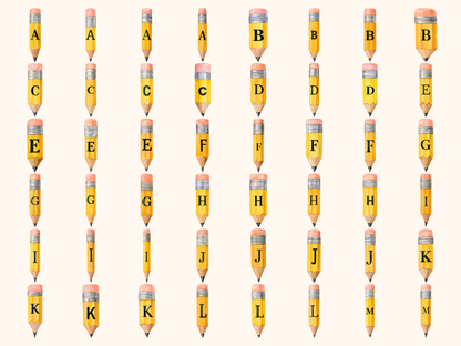 Pencils Alphabet & Numbers