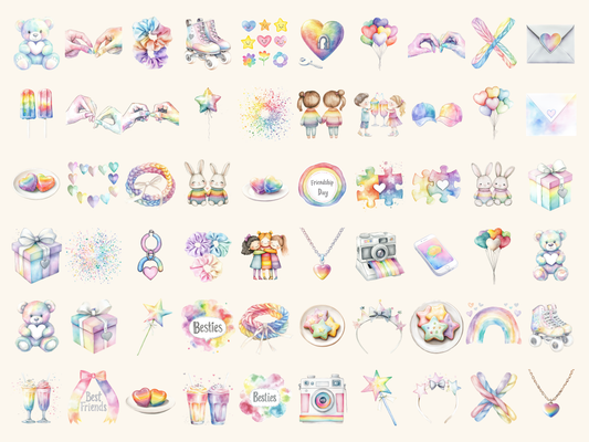 Friendship Day Watercolor Clipart