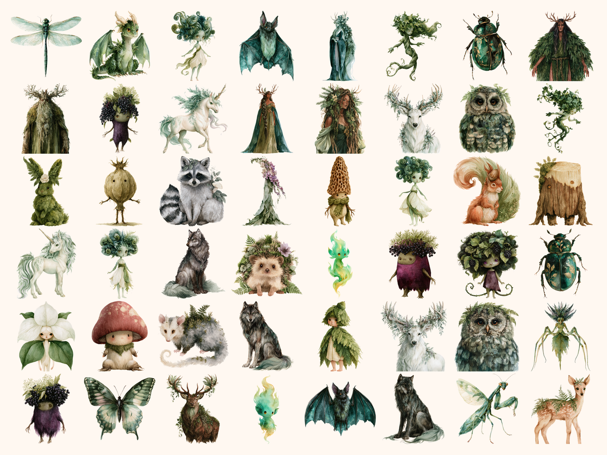 Forest Spirits Watercolor Clipart
