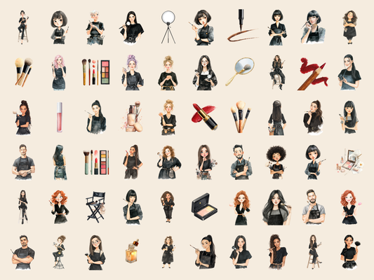 Makeup Artist Watercolor Clipart