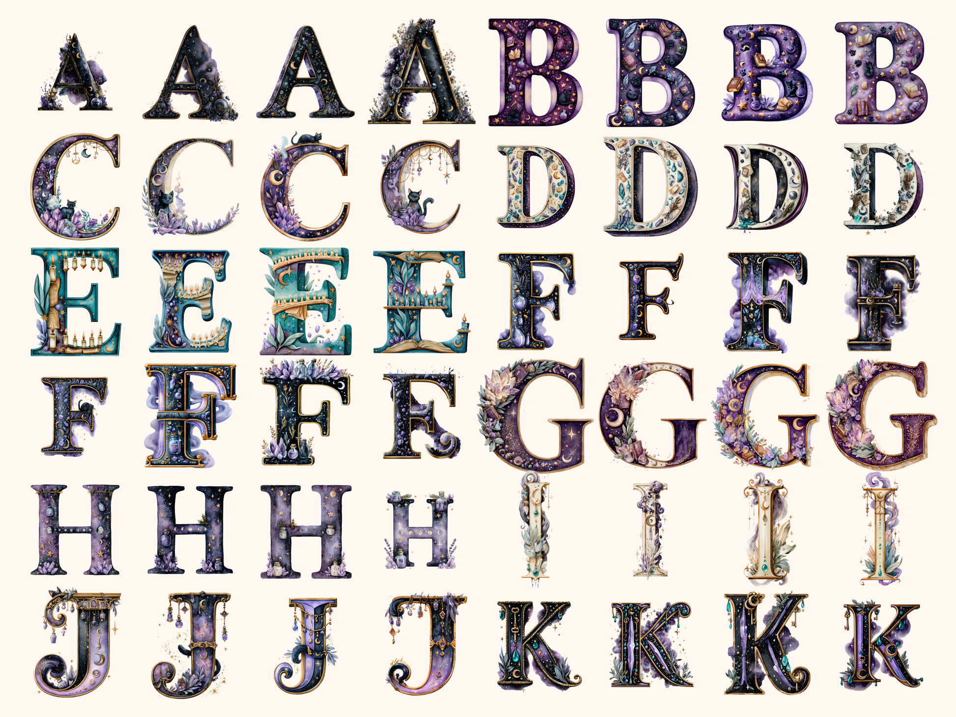 Witchy Magic Alphabet & Numbers