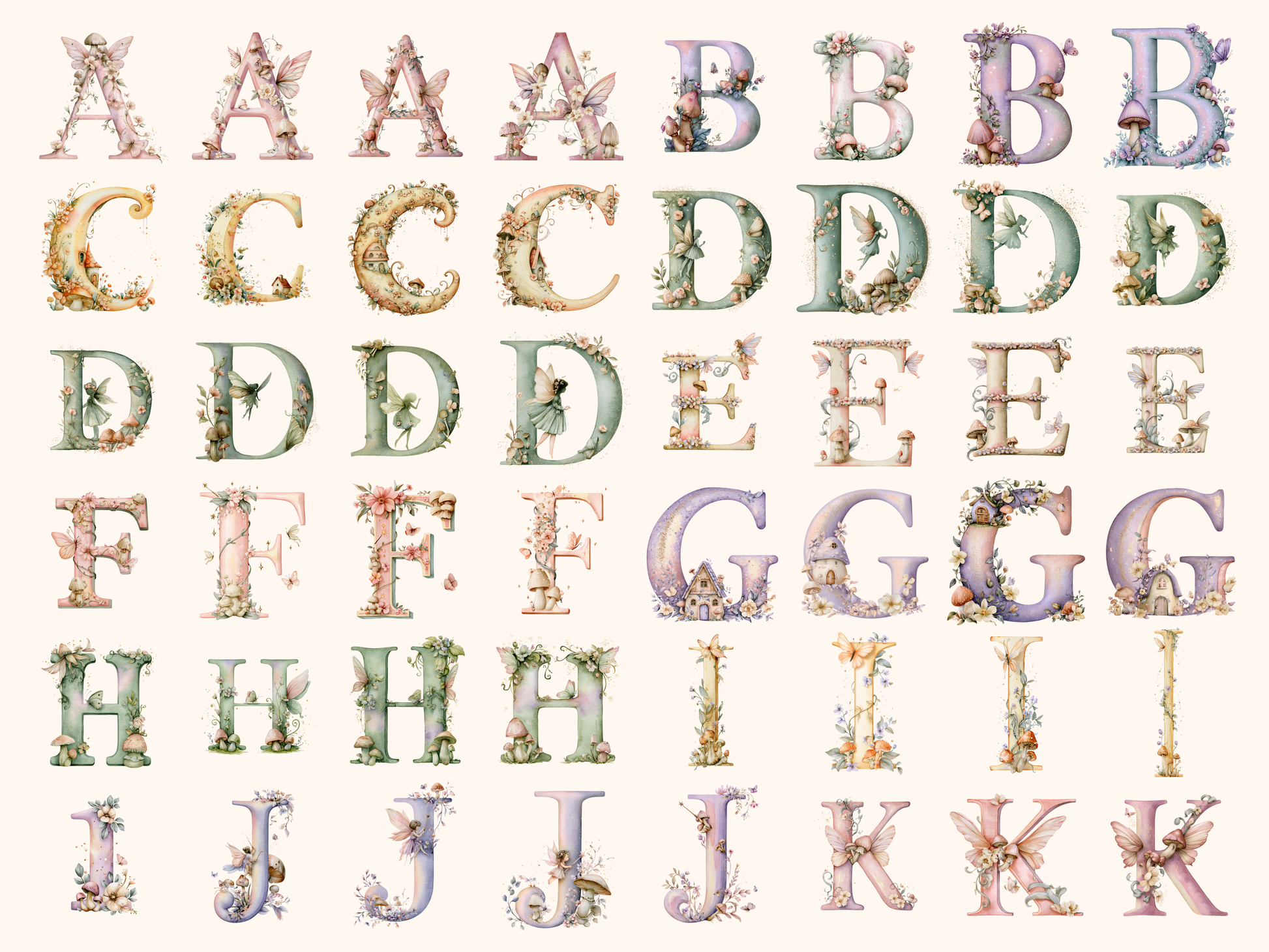 Fairy Garden Alphabet & Numbers