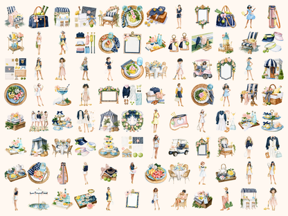Country Club Watercolor Clipart