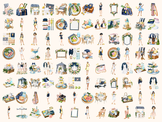 Country Club Watercolor Clipart