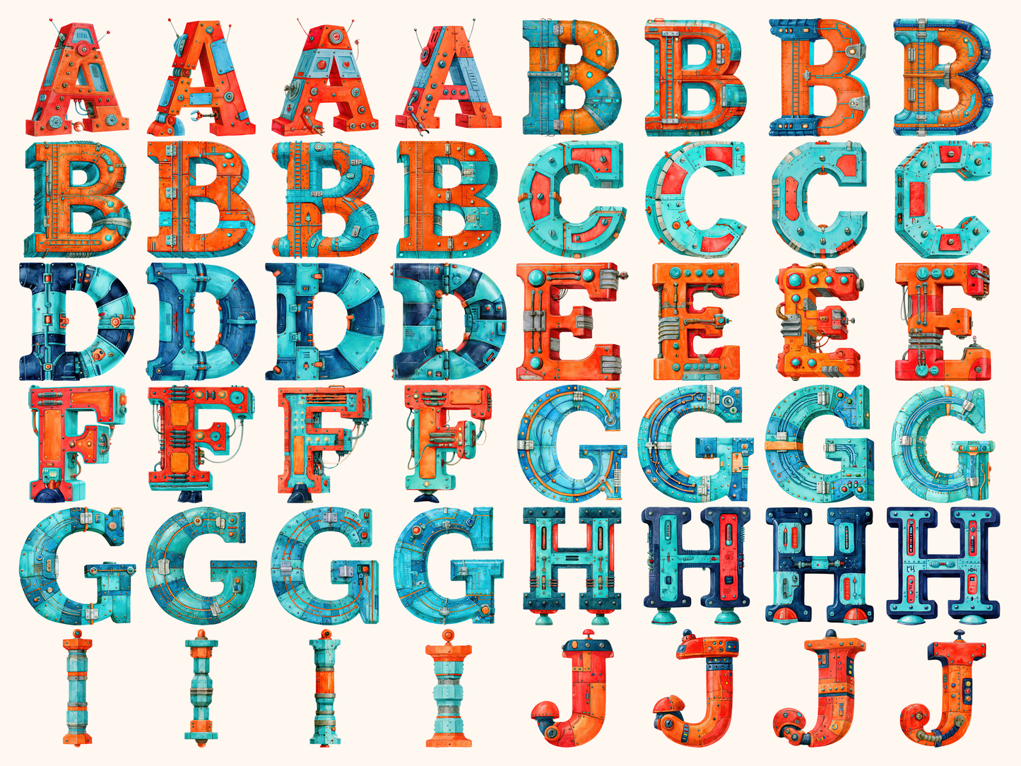 Robot Alphabet & Numbers