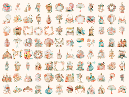 Sunkissed Seashells Watercolor Clipart