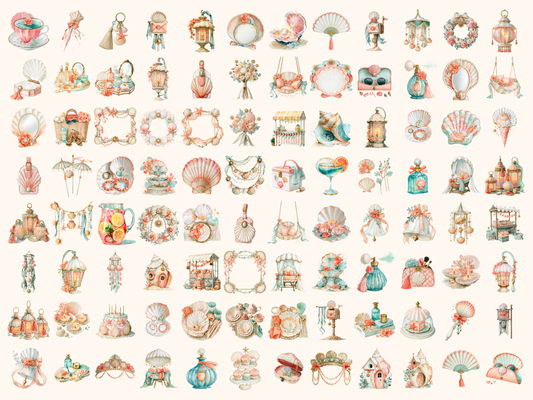 Sunkissed Seashells Watercolor Clipart