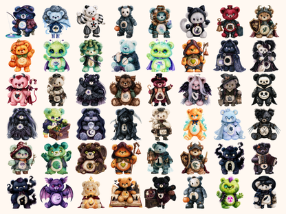 Scare Bears Watercolor Clipart — listing preview 1