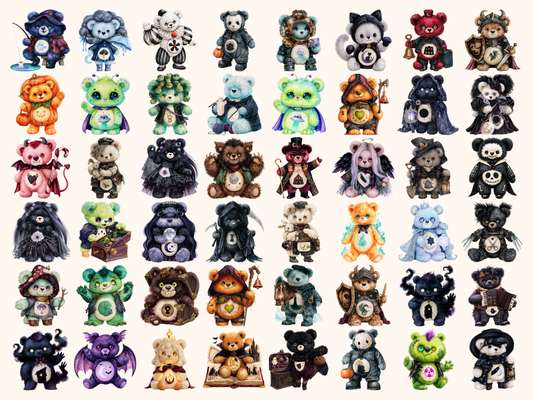 Scare Bears Watercolor Clipart