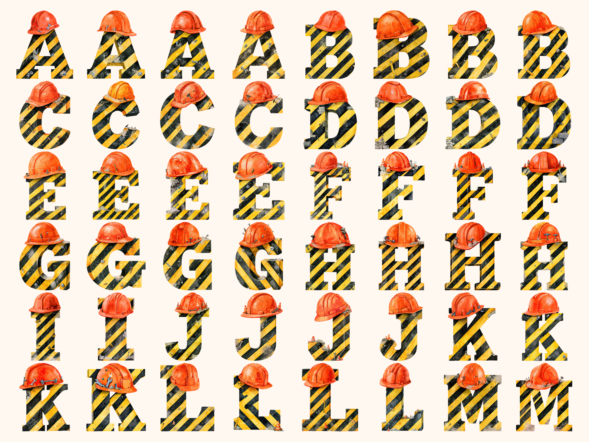 Construction Alphabet & Numbers