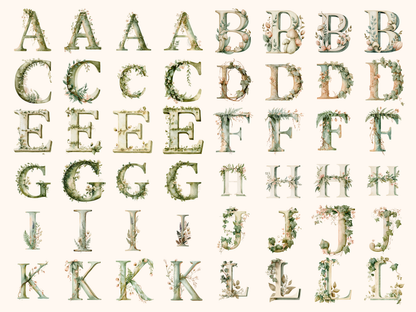 Botanical Alphabet & Numbers
