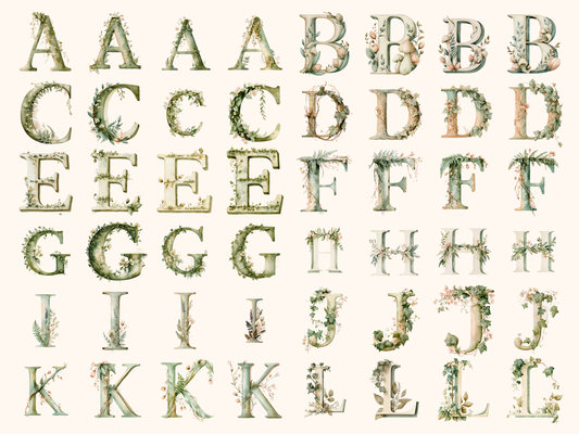 Botanical Alphabet & Numbers