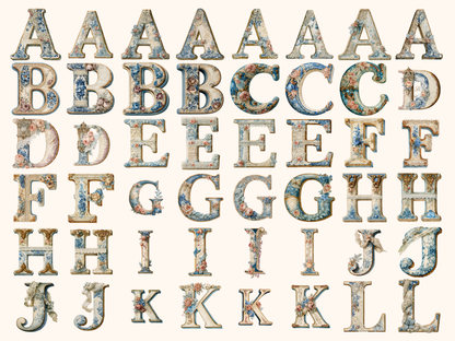 Vintage French Alphabet & Numbers
