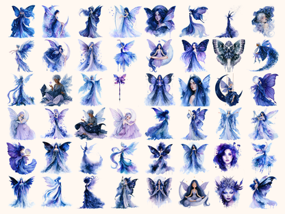 Celestial Fairies Watercolor Clipart