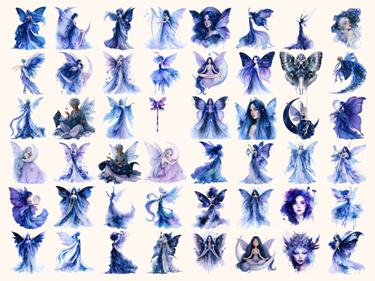 Celestial Fairies Watercolor Clipart
