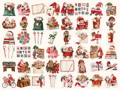 Santa’s Post Office Watercolor Clipart