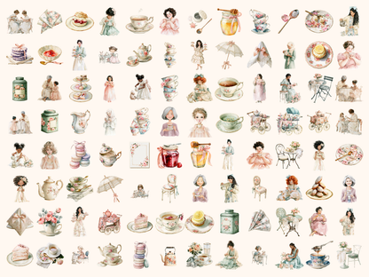 Tea Party Watercolor Clipart