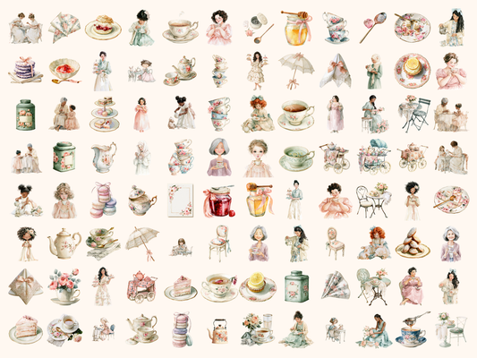 Tea Party Watercolor Clipart