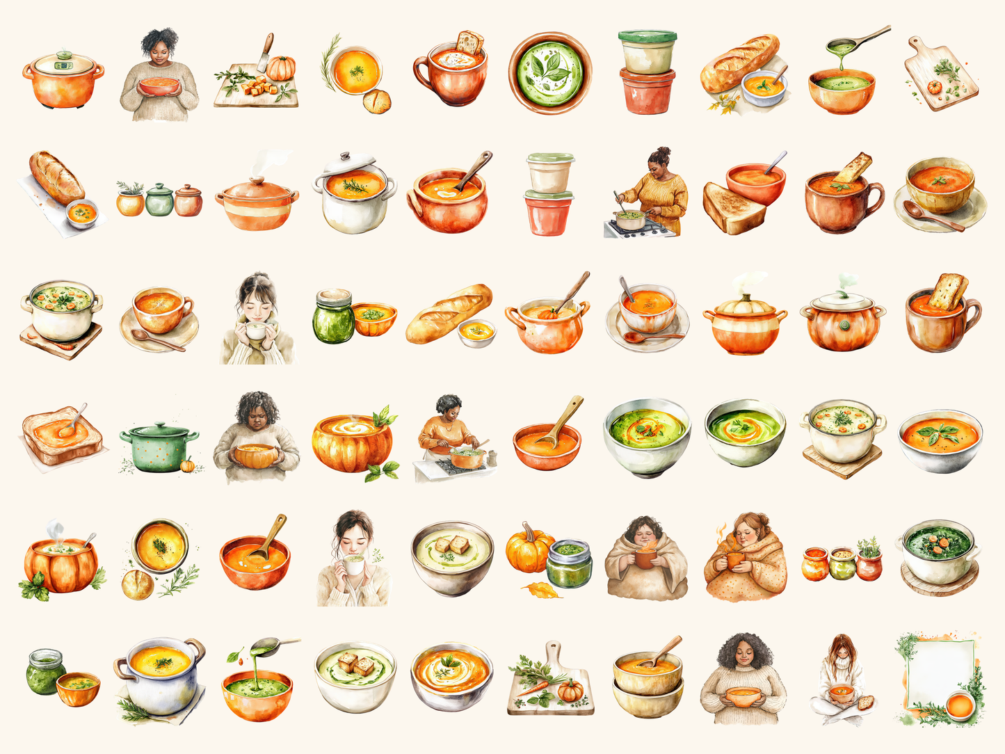 Soup Season Watercolor Clipart