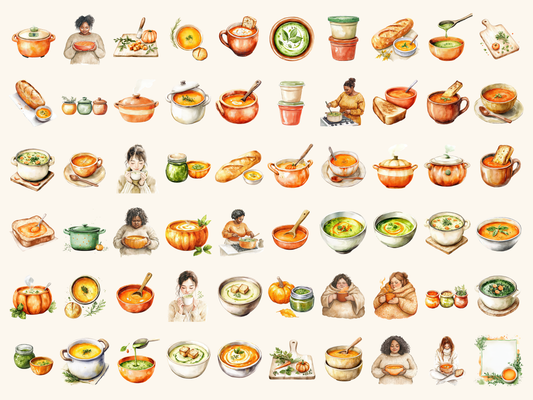 Soup Season Watercolor Clipart