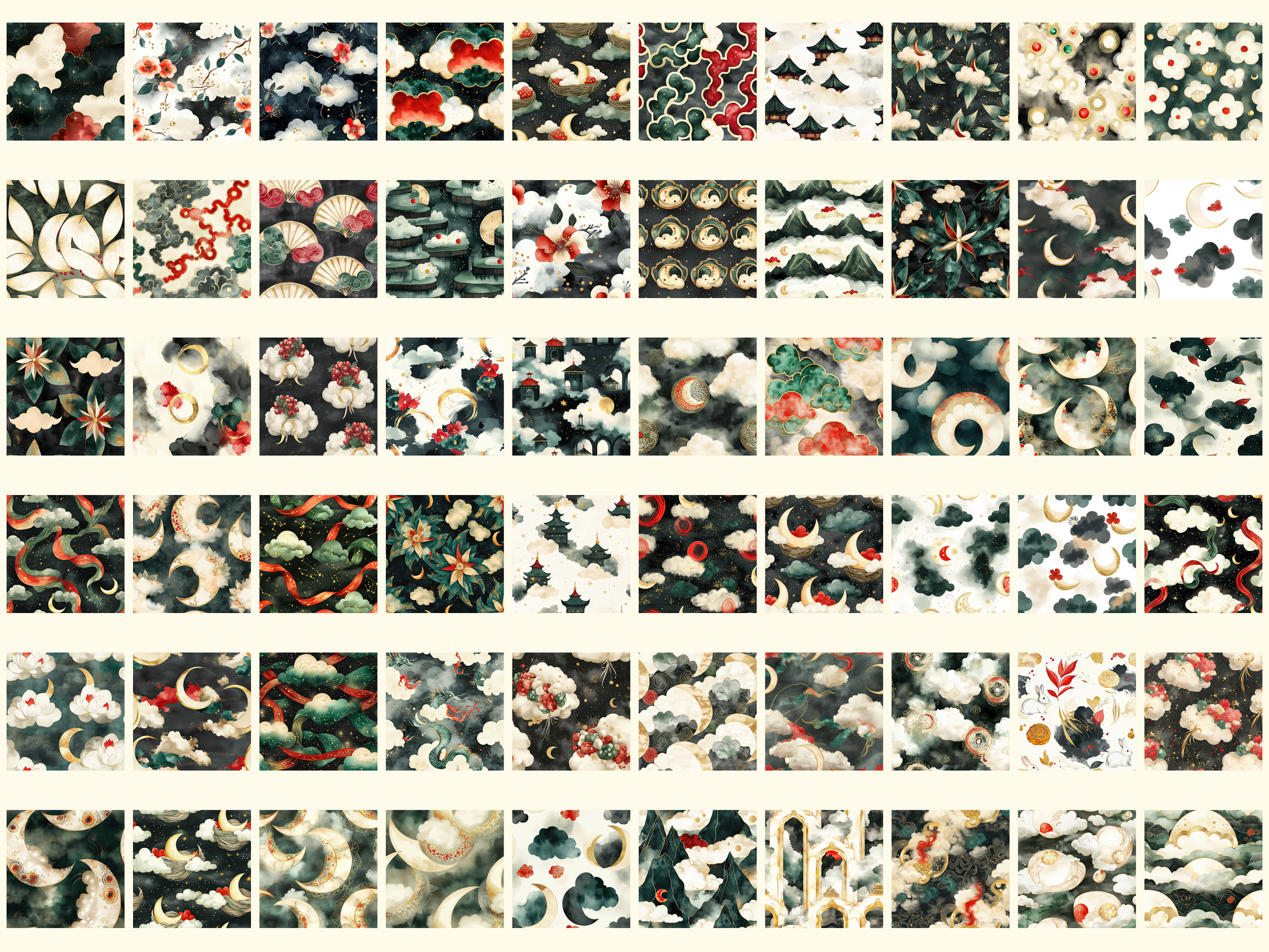 Lunar Clouds Digital Paper