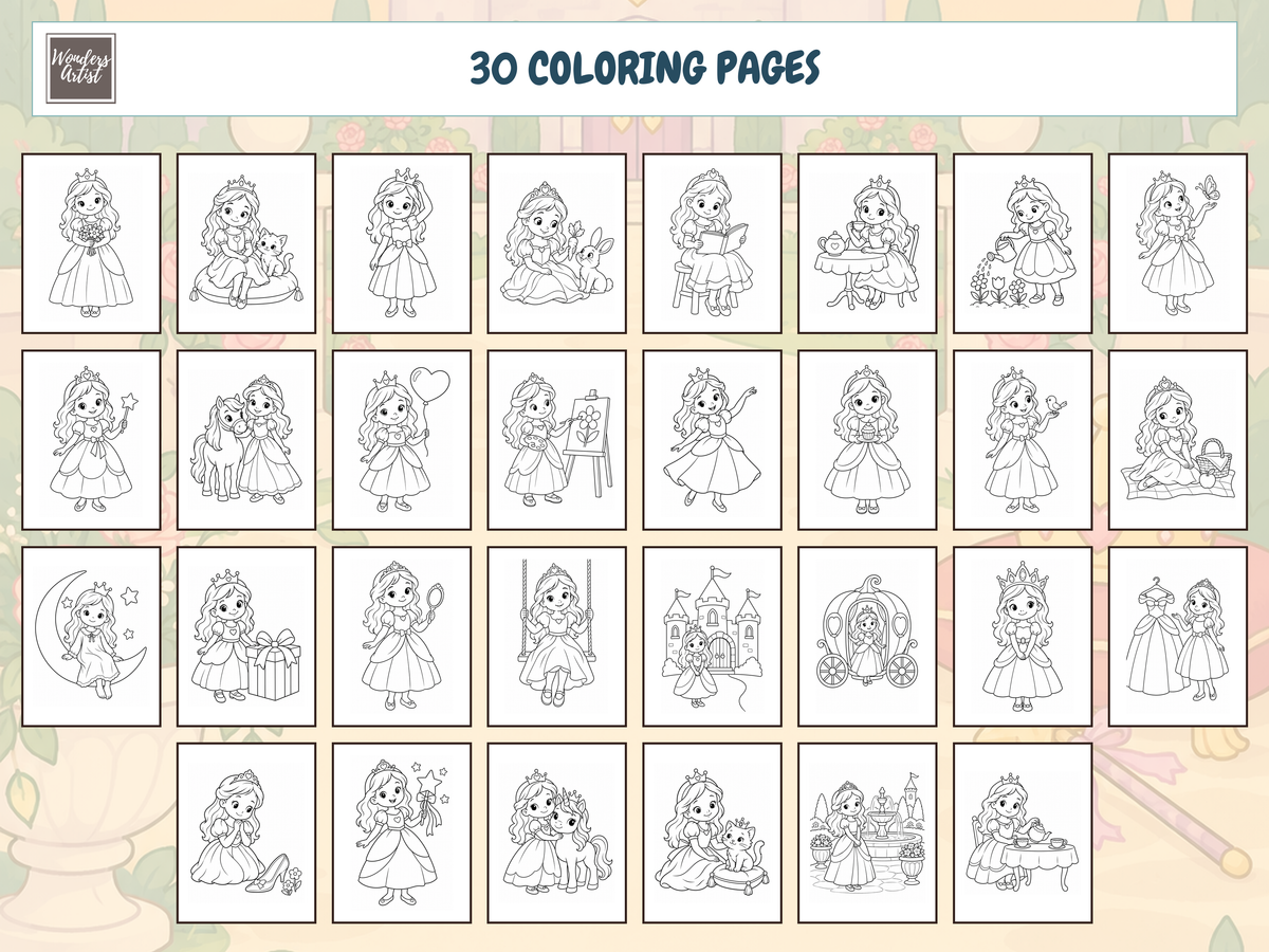Little Princess Coloring Book — ALL 30 COLORING PAGES