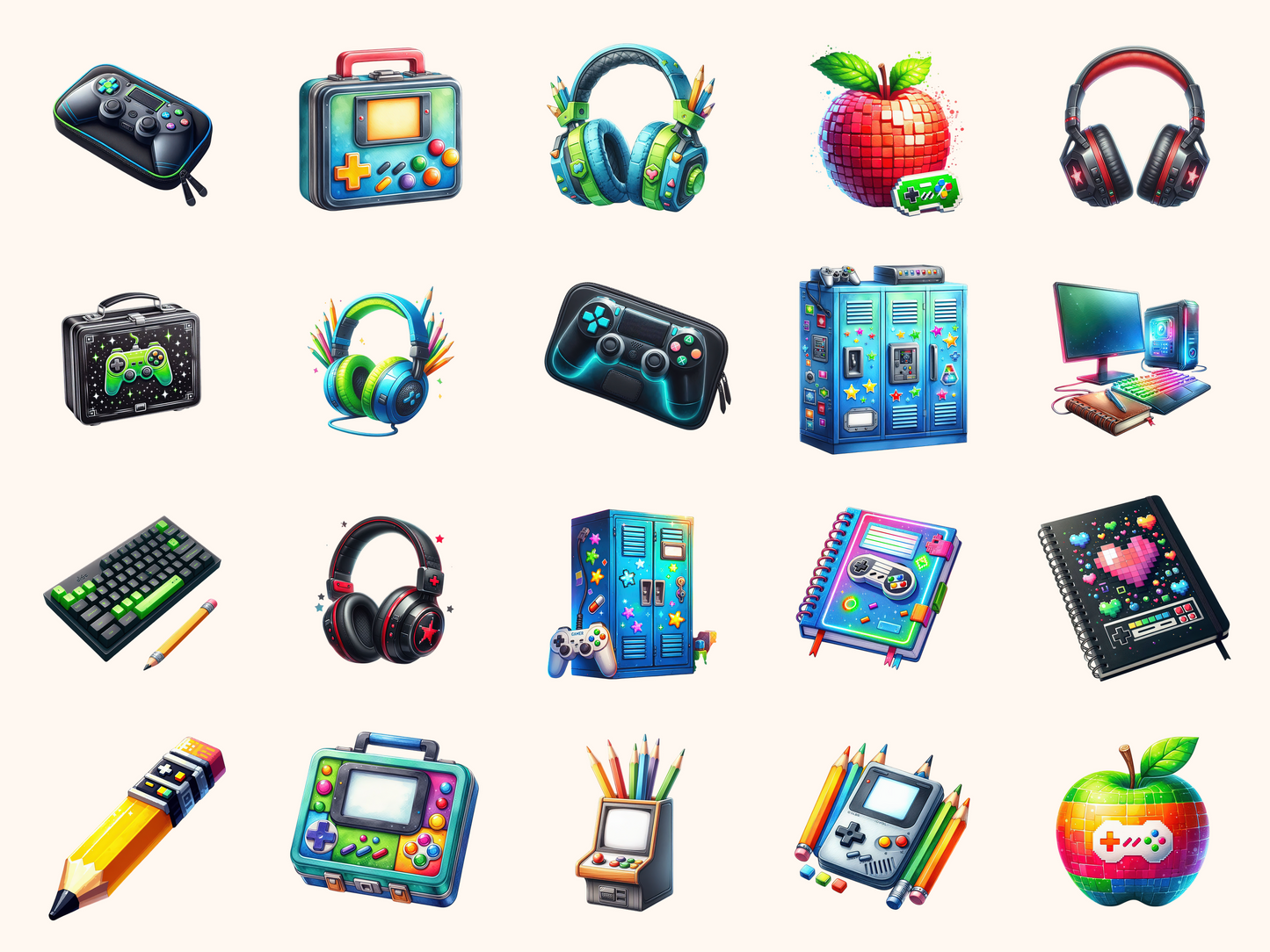 Gamer Back to School Clipart