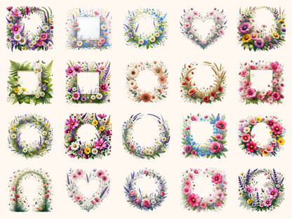 Wildflower Frames Clipart
