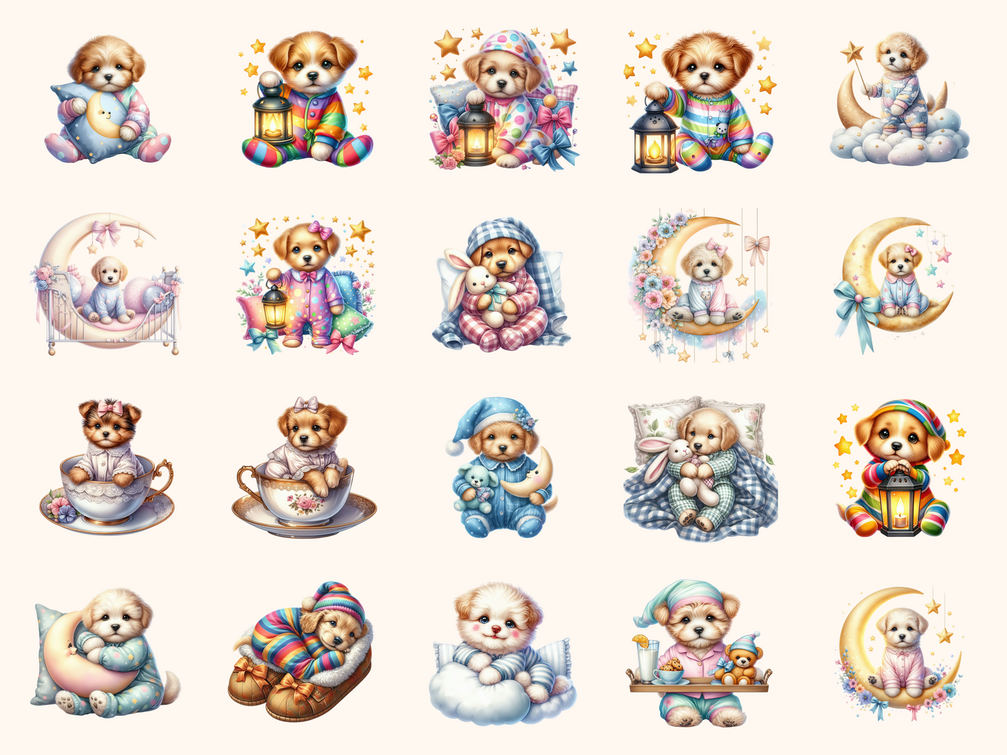 Pajama Puppies Clipart