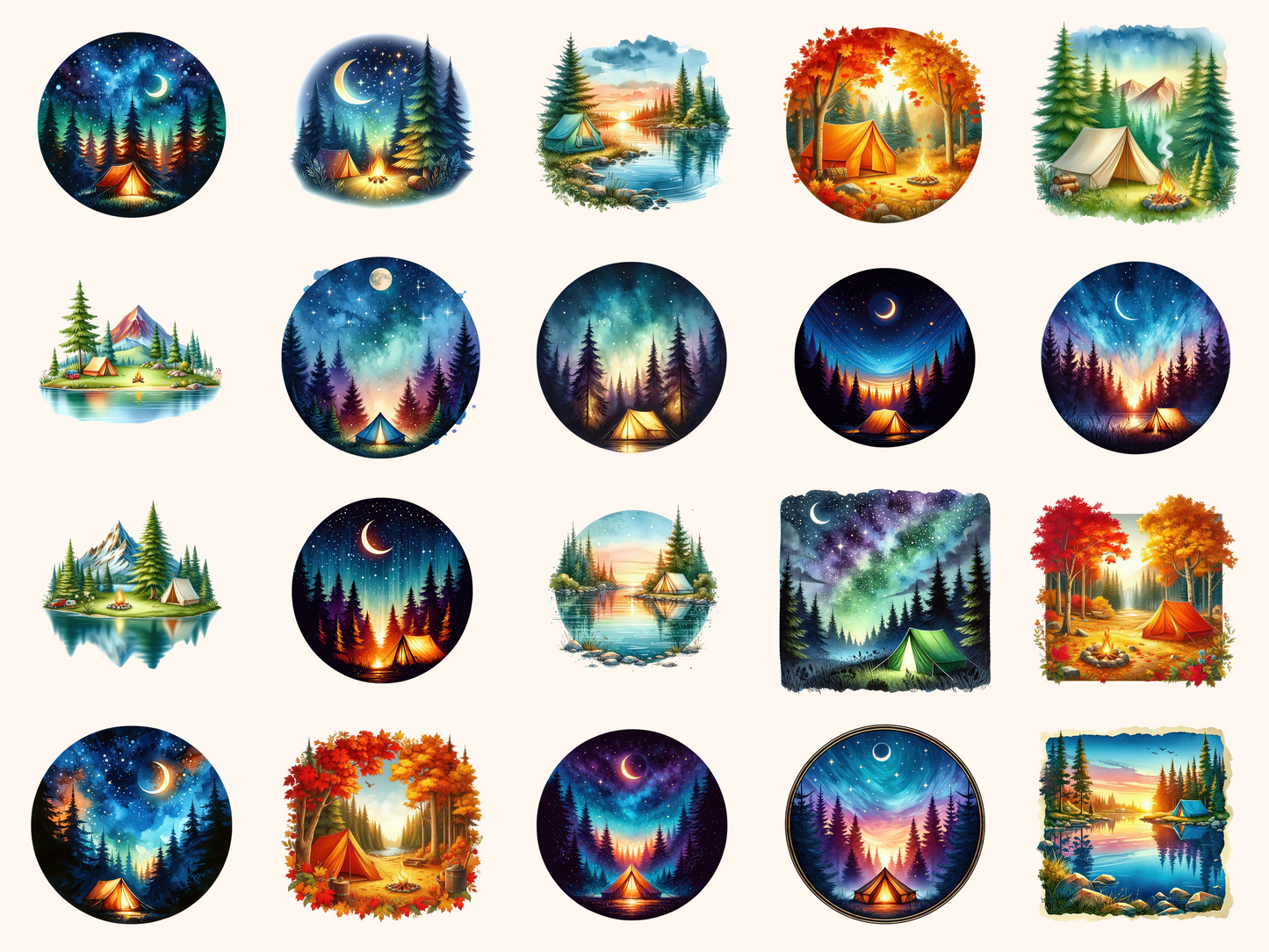 Camping Landscapes Clipart