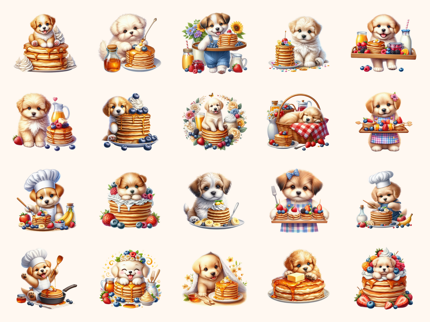 Pancake Puppies Clipart