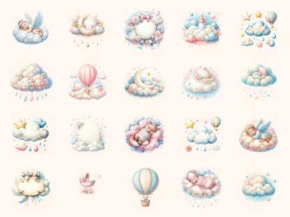 Cloud Nine Baby Shower Clipart