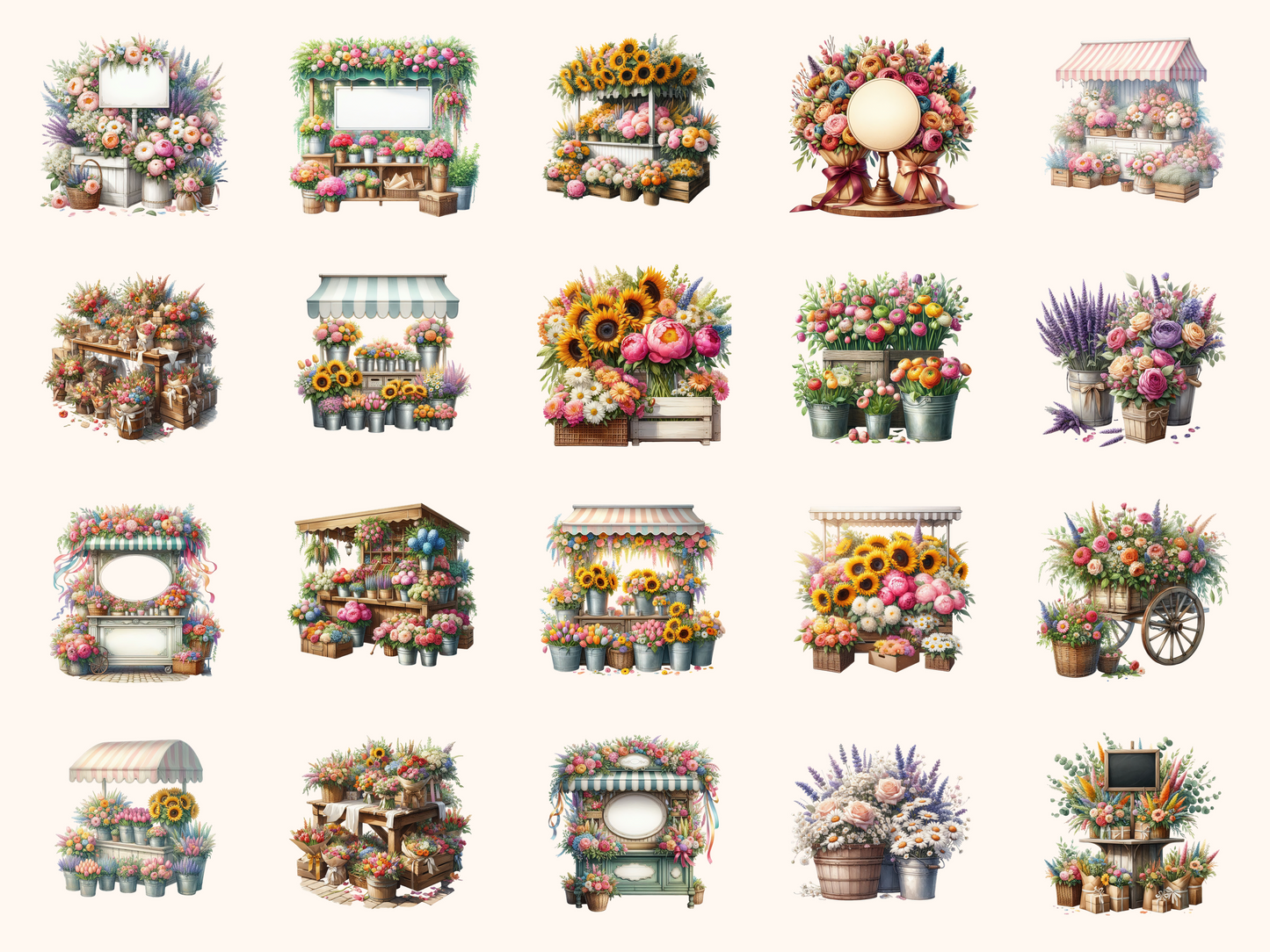 Flower Market Stand Clipart