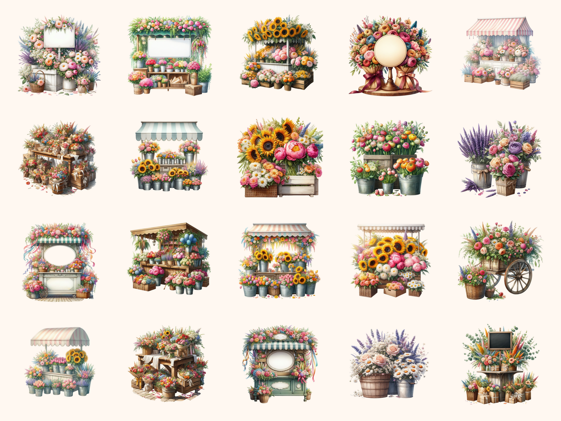 Flower Market Stand Clipart