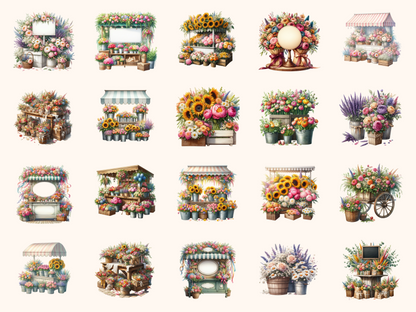 Flower Market Stand Clipart