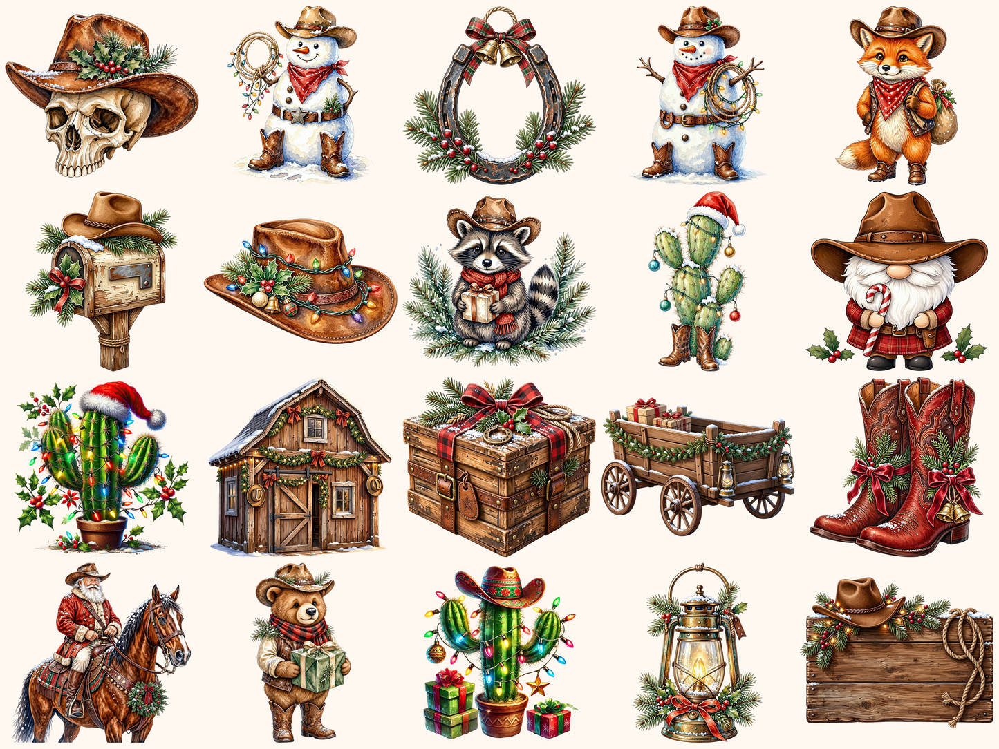 Western Christmas Clipart
