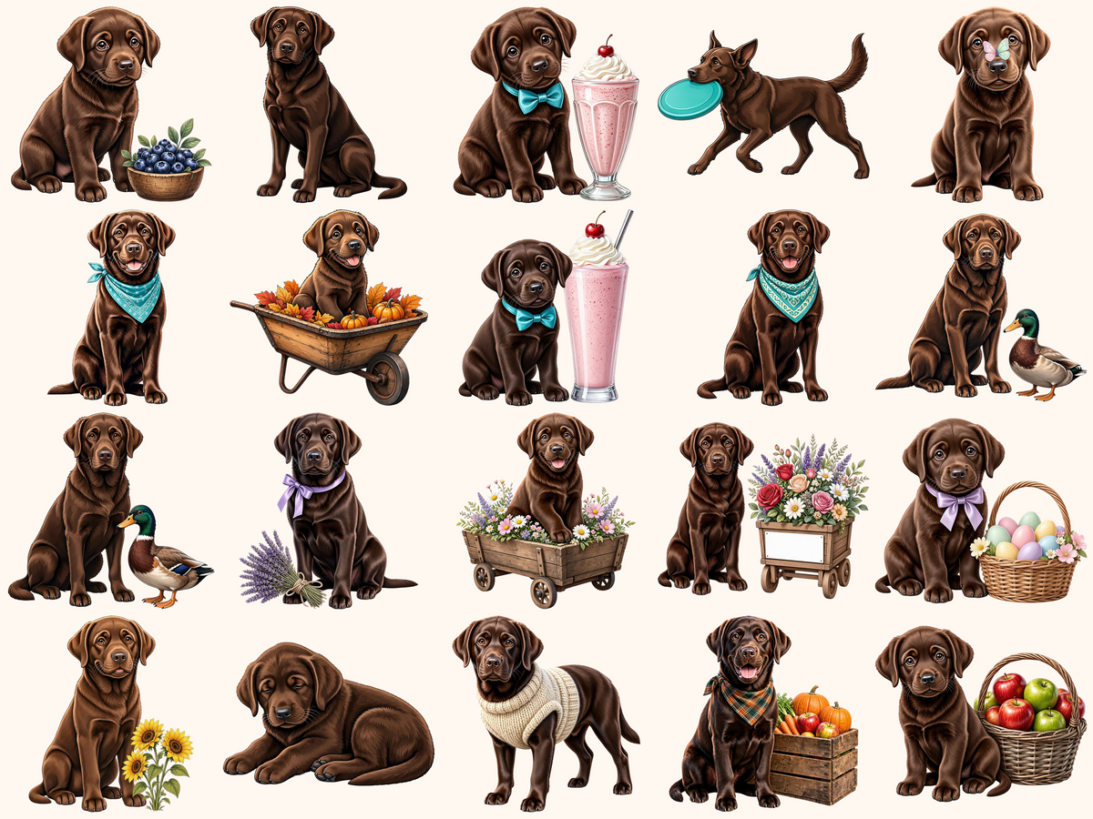 Brown Labradors Clipart