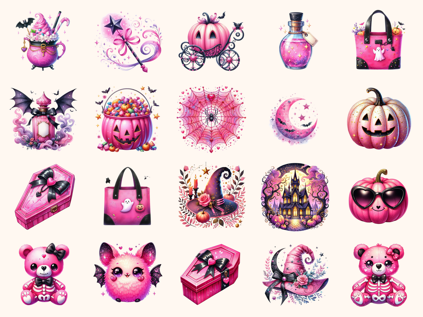 Pink Halloween Clipart
