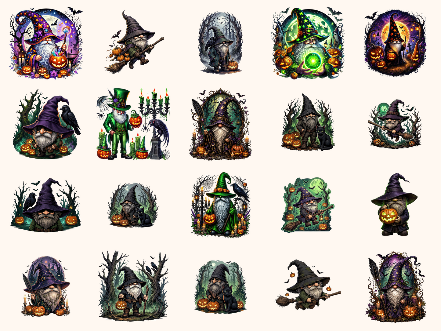 Eerie Forest Gnomes Clipart