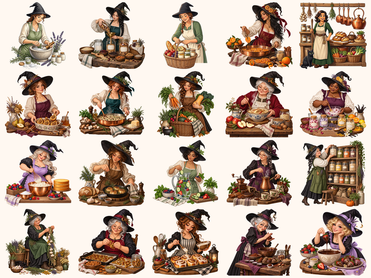 Kitchen Witches Clipart