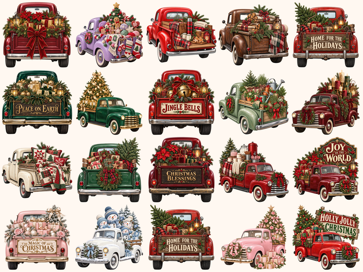 Christmas Trucks Clipart