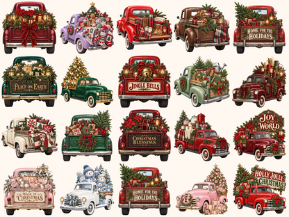 Christmas Trucks Clipart