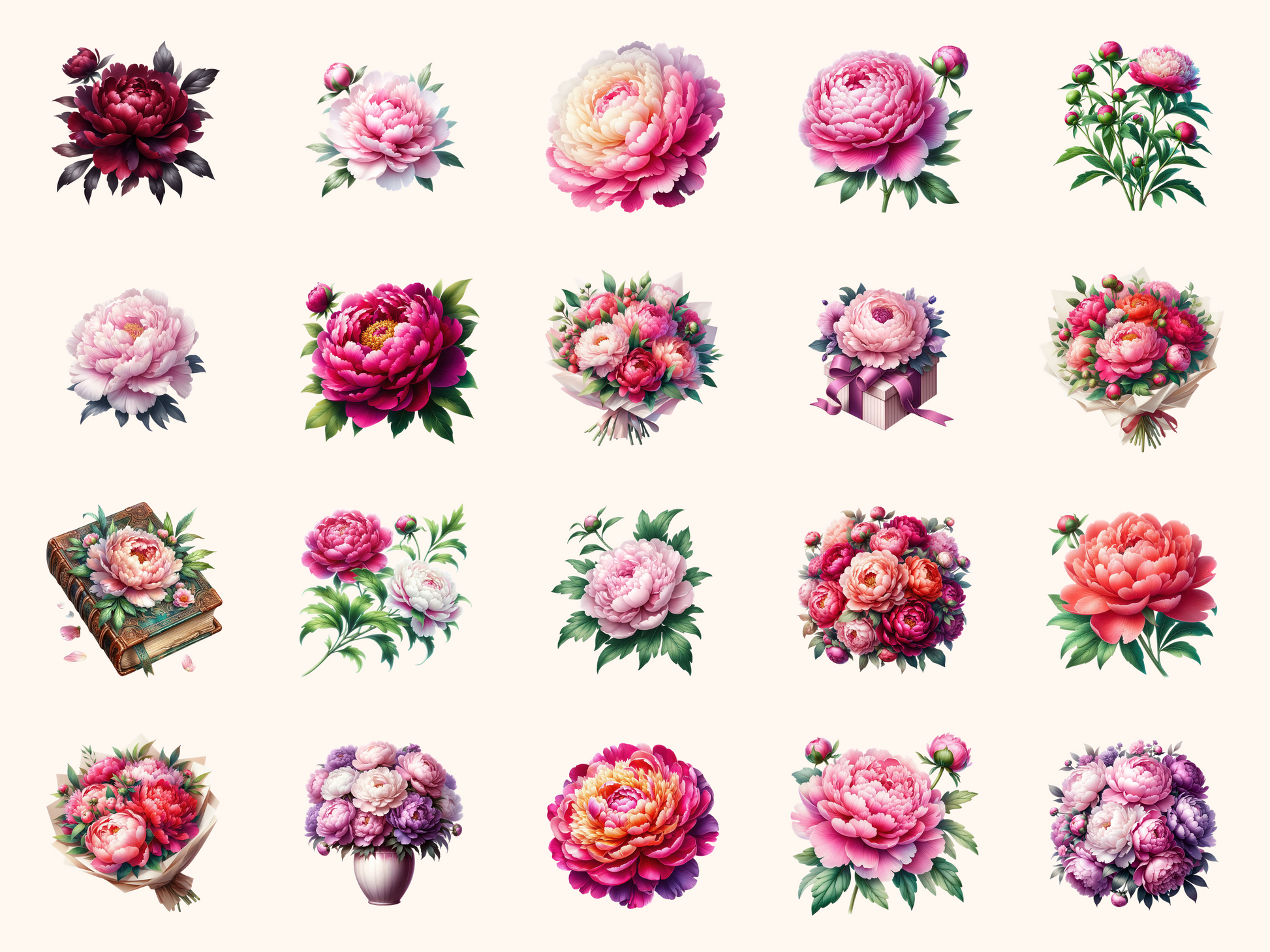 Peonies Clipart