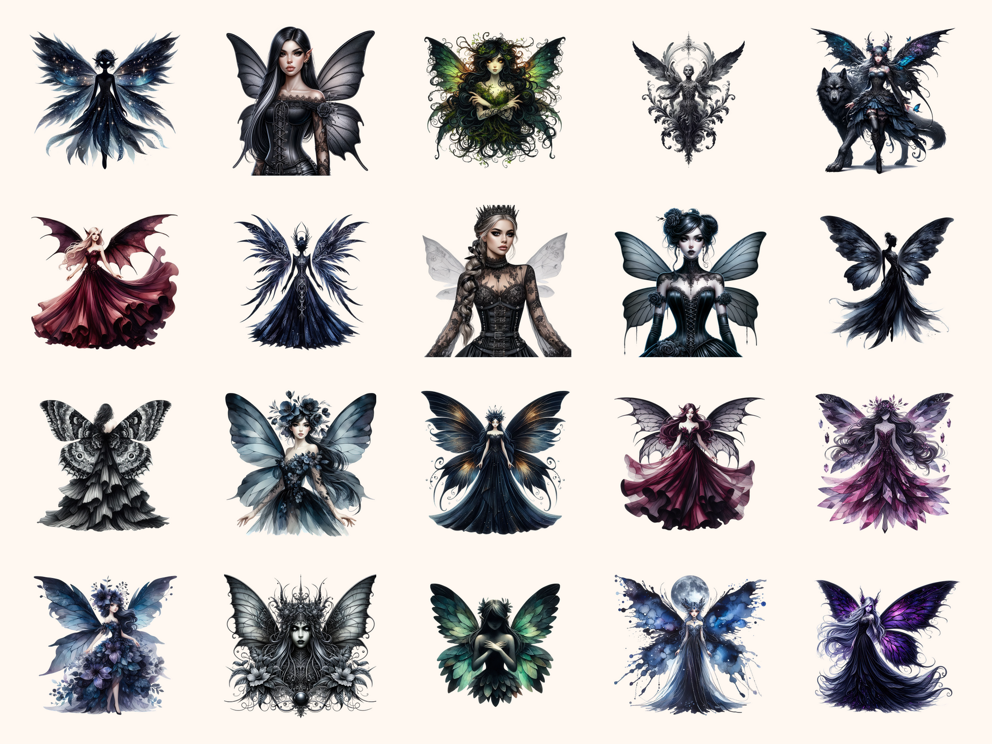 Dark Fairies Clipart