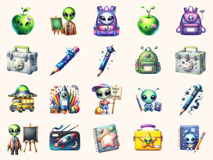 Alien School Clipart