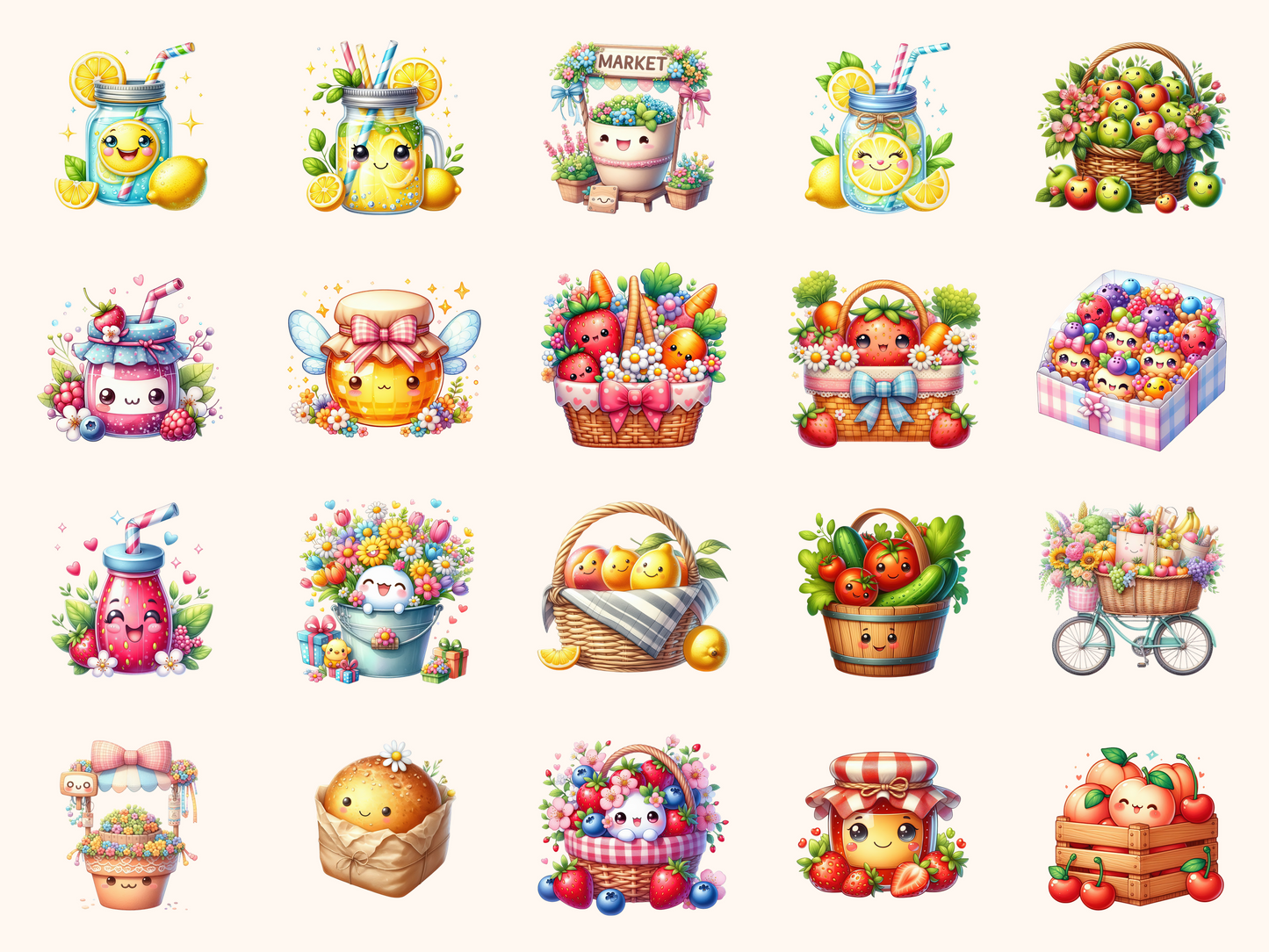 Kawaii Market Clipart