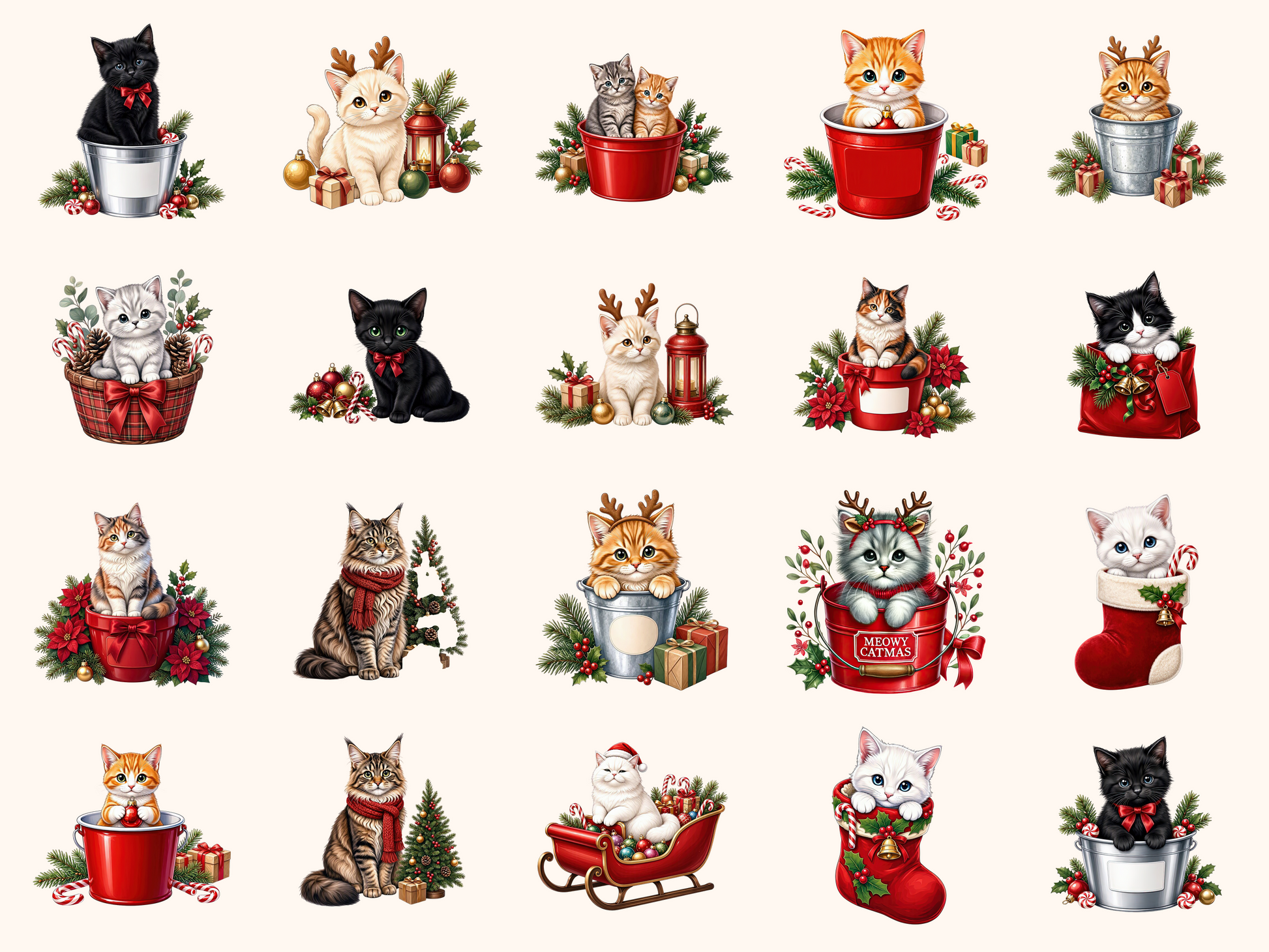 Meowy Christmas Clipart